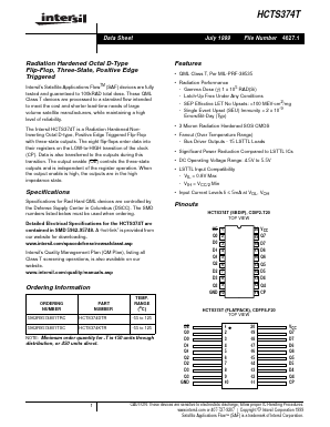 HCTS374T Datasheet PDF Intersil