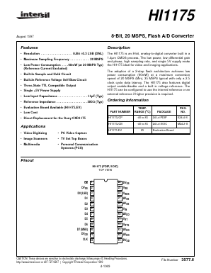 HI1175JCBZ Datasheet PDF Intersil