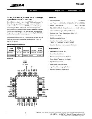 HI5828EVAL2 Datasheet PDF Intersil