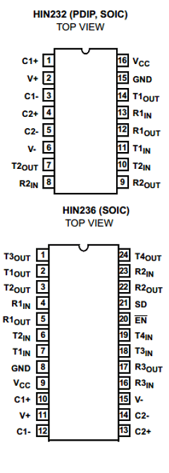 HIN238CPZ Datasheet PDF Intersil