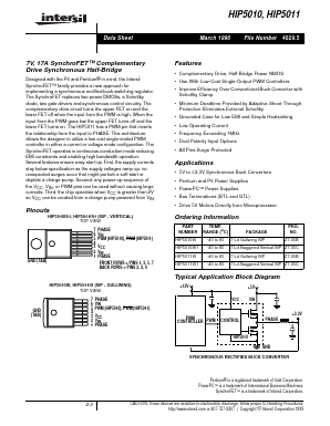 HIP5011 Datasheet PDF Intersil