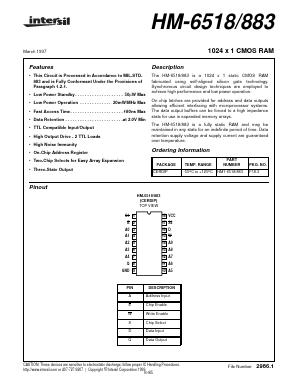 HM-6518883 Datasheet PDF Intersil