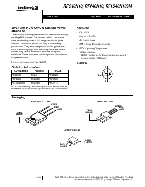 F1S40N10 Datasheet PDF Intersil