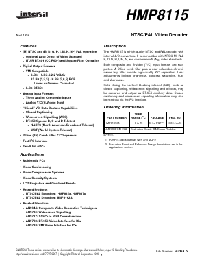HMP8115CN Datasheet PDF Intersil