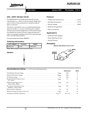 RURU50120 Datasheet PDF Intersil