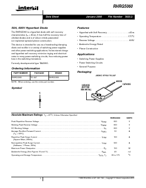 RHRG5060 Datasheet PDF Intersil