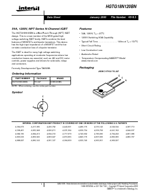 HGTG18N120BN Datasheet PDF Intersil