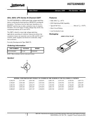 HGTG30N60B3 Datasheet PDF Intersil