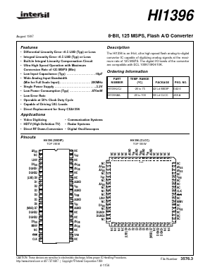 HI1396AIL Datasheet PDF Intersil