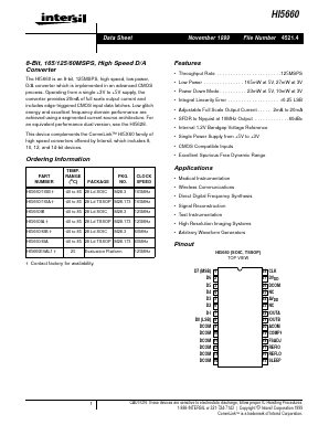HI5660/6IB Datasheet PDF Intersil