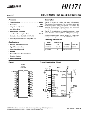 HI1171-EV Datasheet PDF Intersil