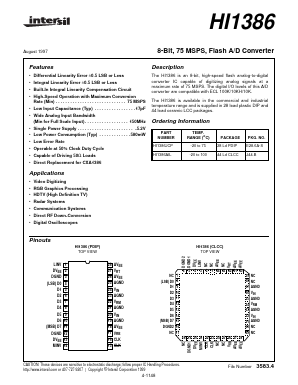 HI1386JCP Datasheet PDF Intersil