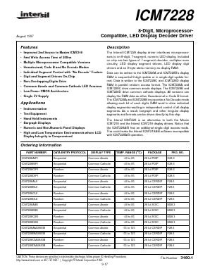 ICM7228 Datasheet PDF Intersil