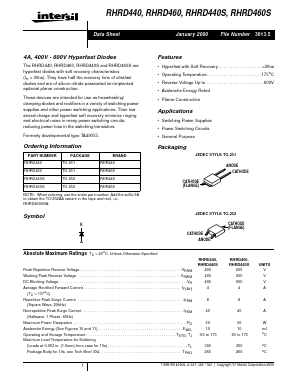 RHR440 Datasheet PDF Intersil