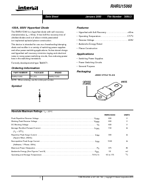 RHRU15060 Datasheet PDF Intersil
