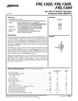 FRL130R Datasheet PDF Intersil