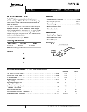 RURP8120 Datasheet PDF Intersil