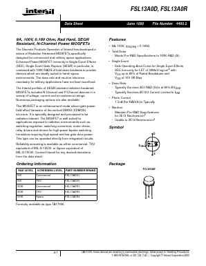 FSL13A0D1 Datasheet PDF Intersil