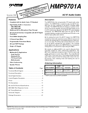 HMP9701A Datasheet PDF Intersil