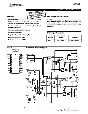 SP601 Datasheet PDF Intersil