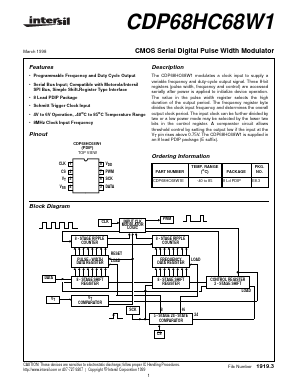 CDP68HC68W1 Datasheet PDF Intersil