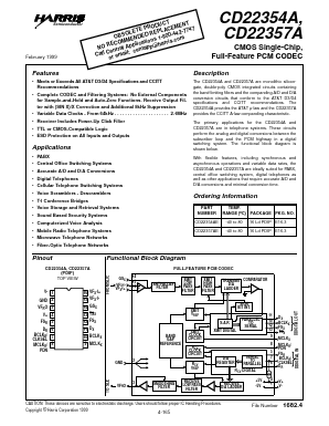 CD22354A Datasheet PDF Intersil