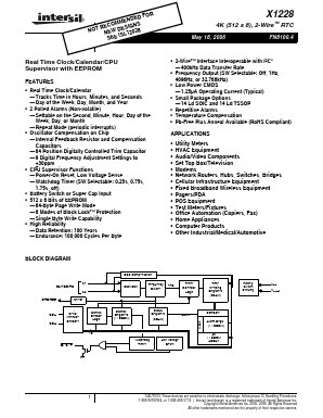 X1228SZ Datasheet PDF Intersil