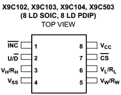 X9C104SIZT1 Datasheet PDF Intersil