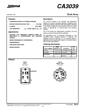 CA3039M Datasheet PDF Intersil