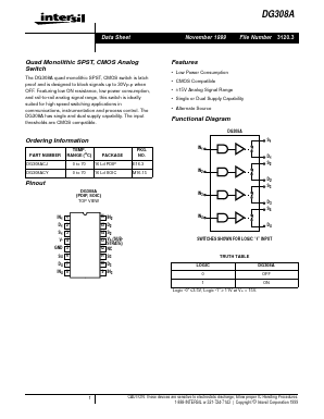 DG308A Datasheet PDF Intersil