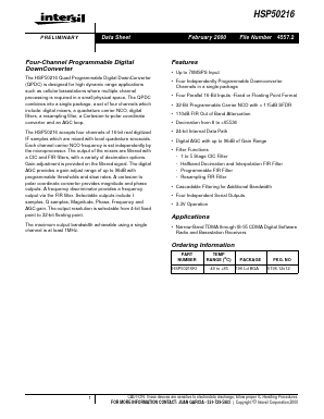 HSP50216KI Datasheet PDF Intersil