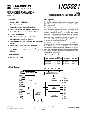 HC5521 Datasheet PDF Intersil
