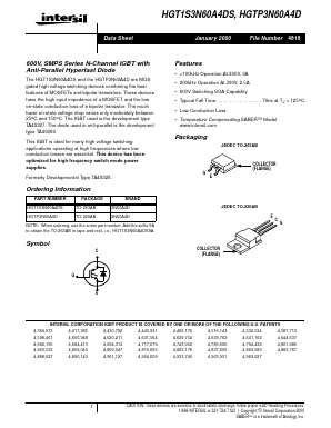 HGT1S3N60A4DS9A Datasheet PDF Intersil