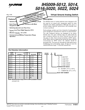 IH5017MPA Datasheet PDF Intersil