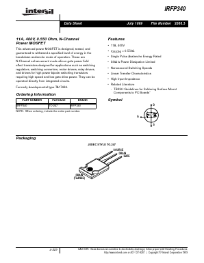 IRFP340 Datasheet PDF Intersil