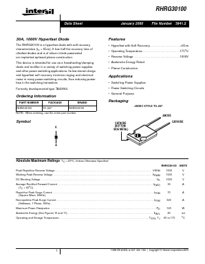 RHRG30100 Datasheet PDF Intersil