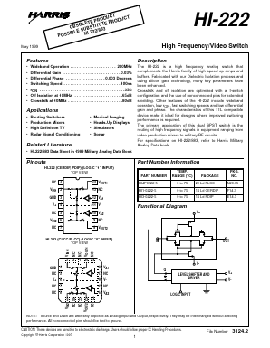 HI-222 Datasheet PDF Intersil