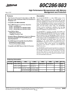 MG80C286-10 Datasheet PDF Intersil