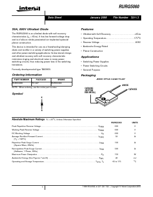 RURG5060 Datasheet PDF Intersil