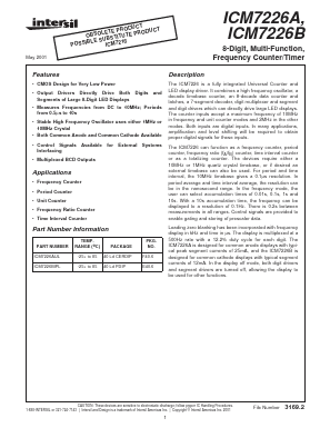 ICM7226B Datasheet PDF Intersil