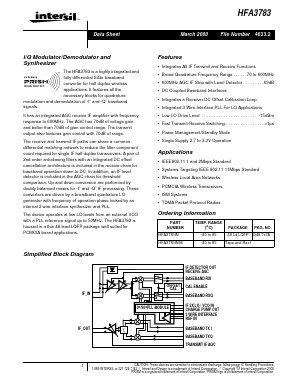 HFA3783IN96 Datasheet PDF Intersil