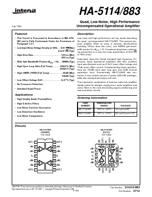 HA-5114-883 Datasheet PDF Intersil