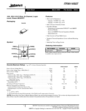 ITF86116SQT Datasheet PDF Intersil