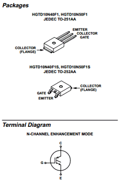 HGTD10N40F19A Datasheet PDF Intersil