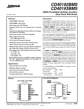 CD40193BMS Datasheet PDF Intersil