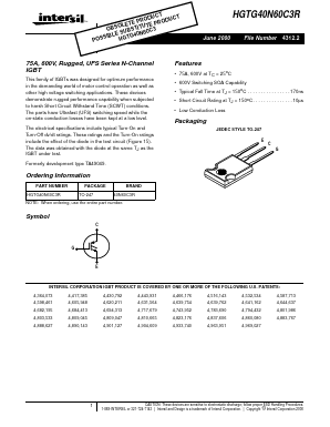 40N60C3R Datasheet PDF Intersil