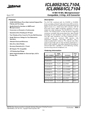 ICL8068 Datasheet PDF Intersil