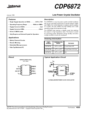 CDP6872E Datasheet PDF Intersil