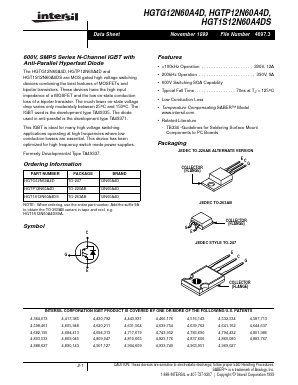 HGTP12N60A4D9A Datasheet PDF Intersil