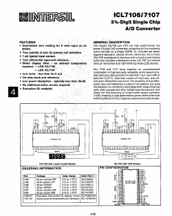 ICL7106CDL Datasheet PDF Intersil
